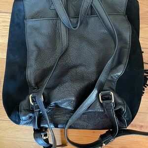 Margot Black Leather Backpack